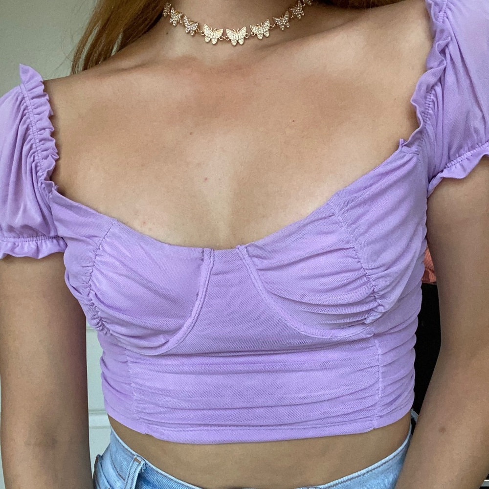 Purple off the shoulder top